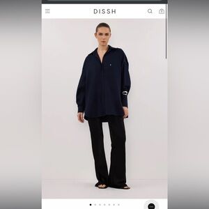 DISSH Nikki black satin bias pant